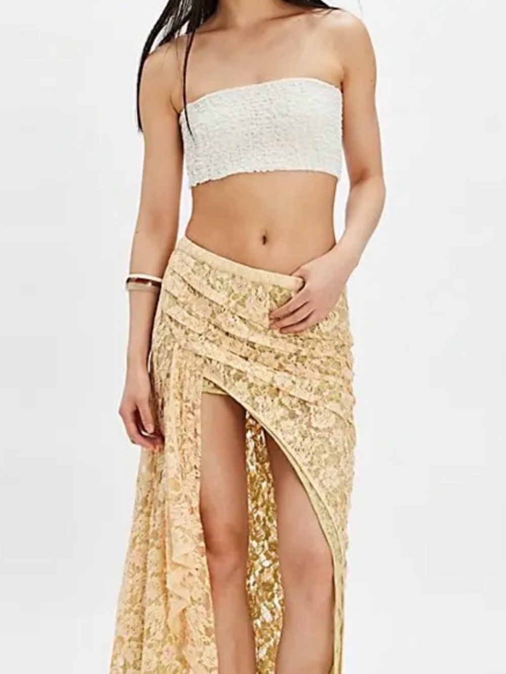Free People Solene Asymmetrical Lace Skirt - Rare Colorway